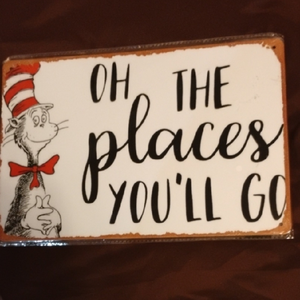 Dr. Seuss Inspirational Art with Red and Black Accents